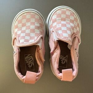 Pink Checkerboard Vans Toddler Slip-On Sneakers